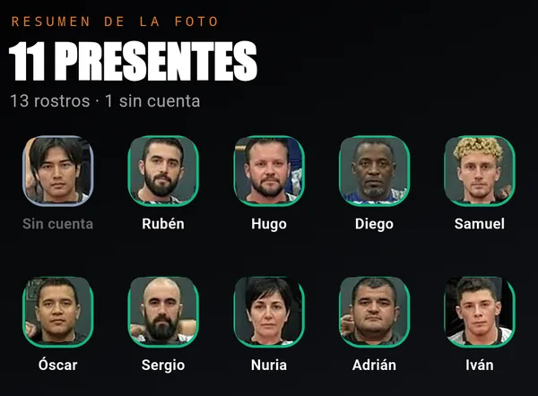 El resumen de la foto: 11 presentes, cada cara con su nombre.